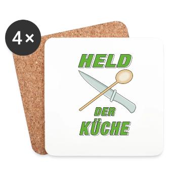 HELD DER KÜCHE - Untersetzer (4er-Set) - Weiß - Vorne