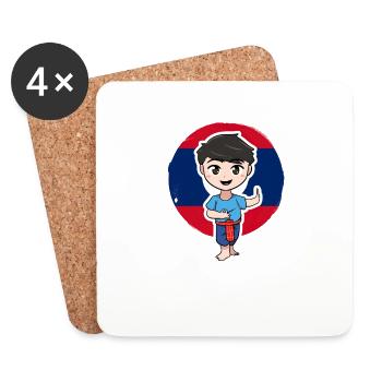 Laos Lao Laotian Flag Elephant Lao I Gift - Coasters (set of 4) - white - Front