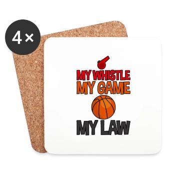 My Whistle My Game My Law 2 - Untersetzer (4er-Set) - Weiß - Vorne