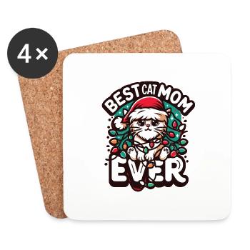 Best Cat Mom Katze Katzenmama Beste Katzenmama - Coasters (set of 4) - white - Front