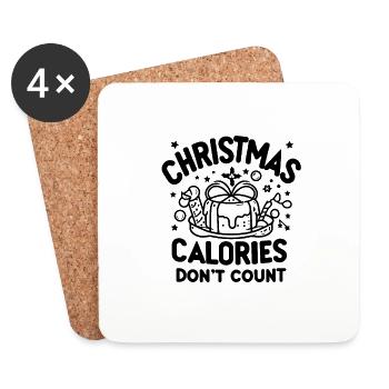 Christmas Calories Don't Count - Coasters (set of 4) - white - Front