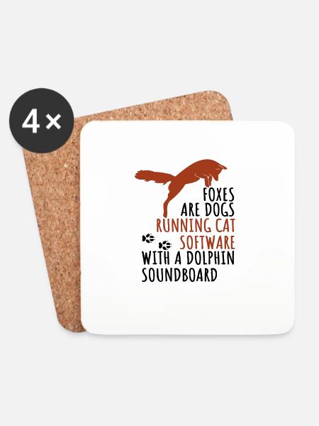 Füchse - Lustiger Spruch über Füchse Wald Hunde - Untersetzer (4er-Set) - Weiß