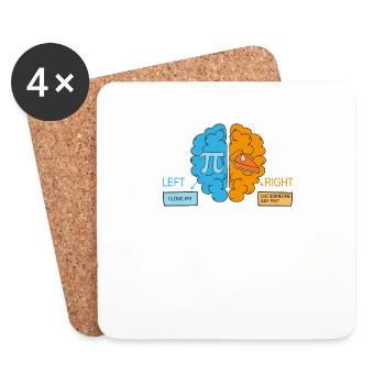 À gauche J’aime Pi Day À droite Quelqu’un a dit Tarte - Dessous de verre (lot de 4) - blanc - Devant