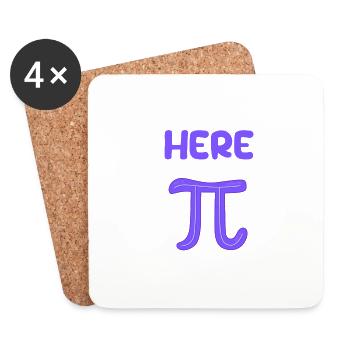 Je suis juste là pour la journée Pi Geek drôle de maths - Dessous de verre (lot de 4) - blanc - Devant