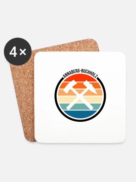 Annaberg Buchholz Symbol Design - Untersetzer (4er-Set) - Weiß