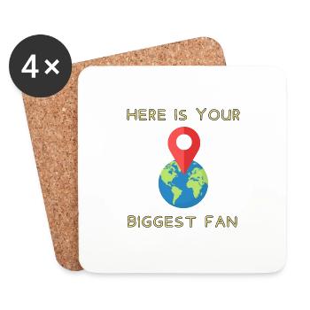 Voici votre plus grand fan - Dessous de verre (lot de 4) - blanc - Devant