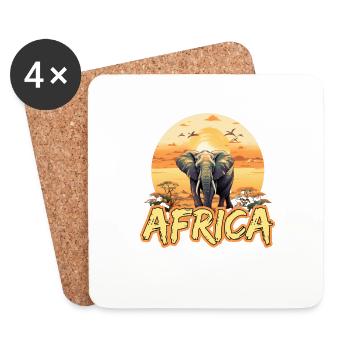Elefant Afrika Safari - Untersetzer (4er-Set) - Weiß - Vorne
