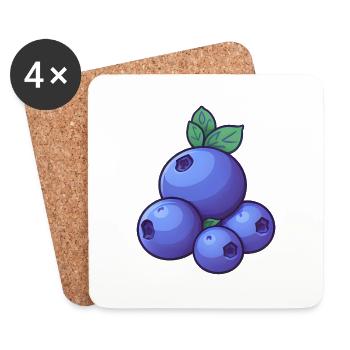Heidelbeeren Beeren - Untersetzer (4er-Set) - Weiß - Vorne