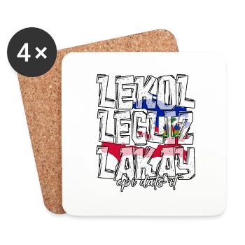 Haïti Drapeau Haïtien Ayiti Haïtien I Cadeau - Dessous de verre (lot de 4) - blanc - Devant