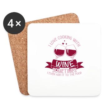 I Love Cooking With Wine Vintner Winery - Coasters (set of 4) - white - Front
