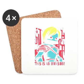 This is an invasion - Coasters (set of 4) - white - Front