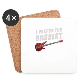 I Prefer The Bassist Player Guitarist Metalcore - Coasters (set of 4) - white - Front