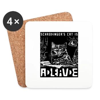 Schrodinger's Cat Dead And Alive - Untersetzer (4er-Set) - Weiß - Vorne