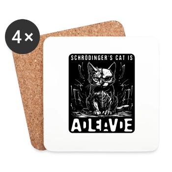 Schrodinger's Cat Dead And Alive - Untersetzer (4er-Set) - Weiß - Vorne