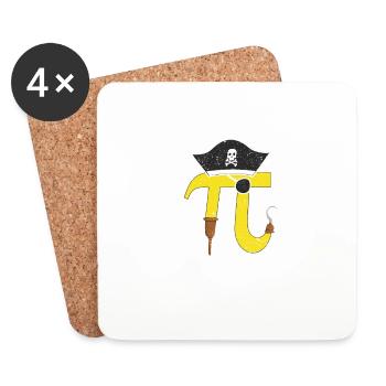 Pi Day Pirate Math Geek Math Numéro Nerd - Dessous de verre (lot de 4) - blanc - Devant