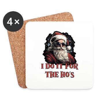 Drôle de dicton de Noël - Dessous de verre (lot de 4) - blanc - Devant