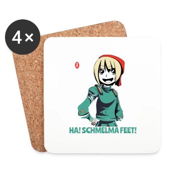 L’héroïne de jeu Schmelda : « Sentir mes pieds » - Dessous de verre (lot de 4) - blanc - Devant