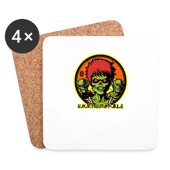 Un trio de zombies imparable - Dessous de verre (lot de 4) - blanc - Devant