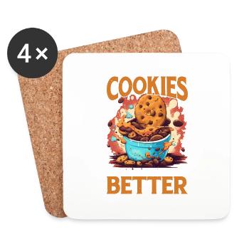 Les cookies améliorent tout 8 - Dessous de verre (lot de 4) - blanc - Devant