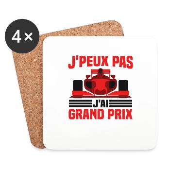 Je peux pas j ai grand prix - Dessous de verre (lot de 4) - blanc - Devant
