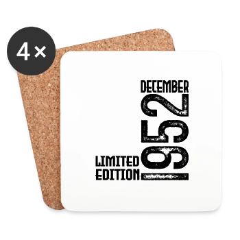 December 1952 Anniversary Gift. December 1952. - Coasters (set of 4) - white - Front
