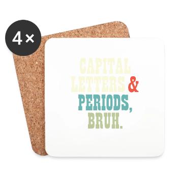 ELA Teacher Letters and Periods Bruh Grammar - Untersetzer (4er-Set) - Weiß - Vorne