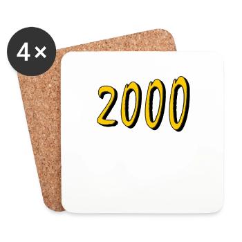 BIRTHDAY YEAR 2000 - Coasters (set of 4) - white - Front