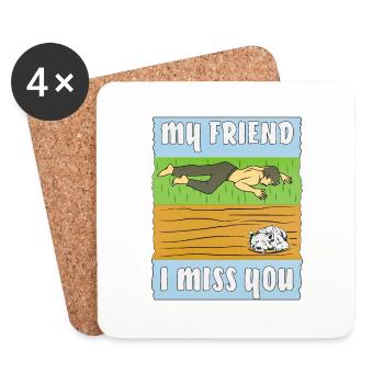 MAN SAD DOG - Coasters (set of 4) - white - Front