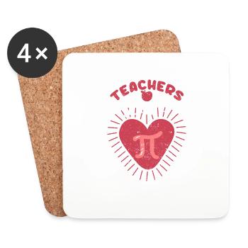 Lehrer lieben Pi-Tag Mathe-Liebhaber lustig - Untersetzer (4er-Set) - Weiß - Vorne