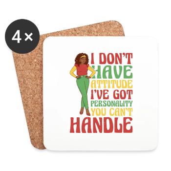 Je n’ai pas d’attitude 13 - Dessous de verre (lot de 4) - blanc - Devant