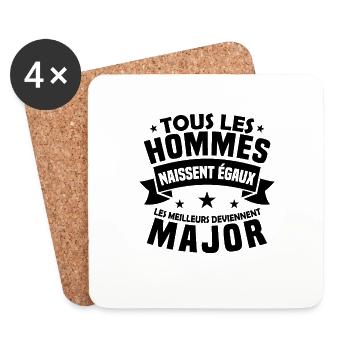 Les meilleurs deviennent major - Dessous de verre (lot de 4) - blanc - Devant