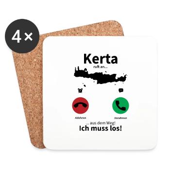 Griechenland Kreta ruft an lustiges Geschenk - Untersetzer (4er-Set) - Weiß - Vorne