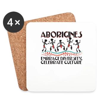 Aboriginal Embrace Diversity - Coasters (set of 4) - white - Front