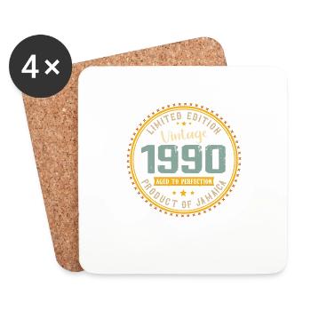 Vintage 1990 Cadeau D’anniversaire 1990 - Dessous de verre (lot de 4) - blanc - Devant