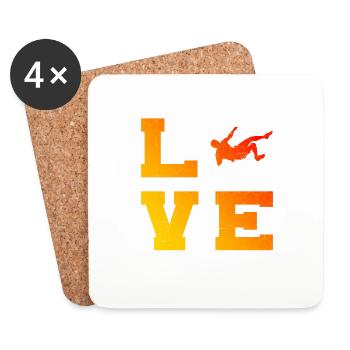 Bouldering Climber Bouldering Men - Coasters (set of 4) - white - Front