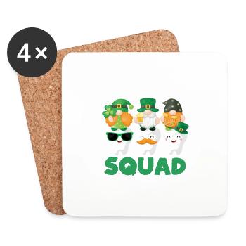 Dental Squad Tooth Cute Gnome Saint Patricks - Coasters (set of 4) - white - Front