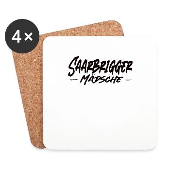 Saarbrigger Mädsche Saarland Saarländisch Dialekt - Untersetzer (4er-Set) - Weiß - Vorne
