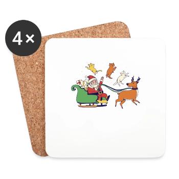 Cats For Everybody Men Kids Women Ugly Christmas C - Coasters (set of 4) - white - Front