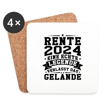 Rente 2024 eine echte legende verlässt das gelände - Untersetzer (4er-Set) - Weiß - Vorne