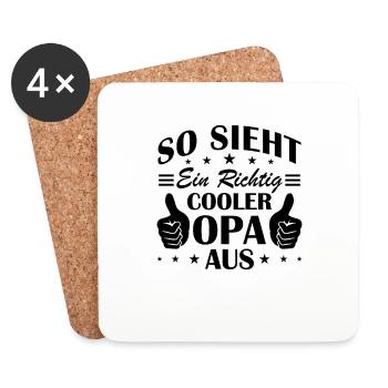 So sieht ein richtig cooler opa aus - Untersetzer (4er-Set) - Weiß - Vorne