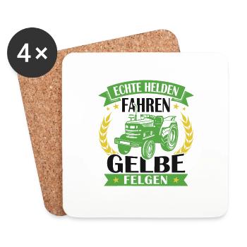 Echte helden fahren gelbe felgen - Untersetzer (4er-Set) - Weiß - Vorne