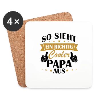 So sieht ein richtig cooler papa aus - Untersetzer (4er-Set) - Weiß - Vorne
