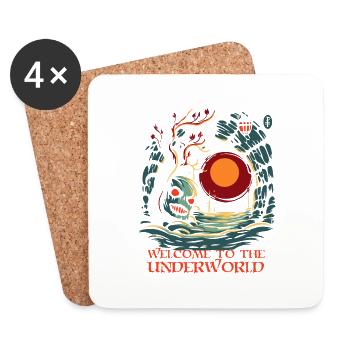 Willkommen in der Unterwelt - Untersetzer (4er-Set) - Weiß - Vorne