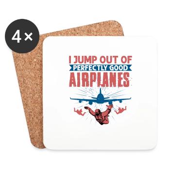 Je saute d’un parachute d’avion parfaitement bon - Dessous de verre (lot de 4) - blanc - Devant