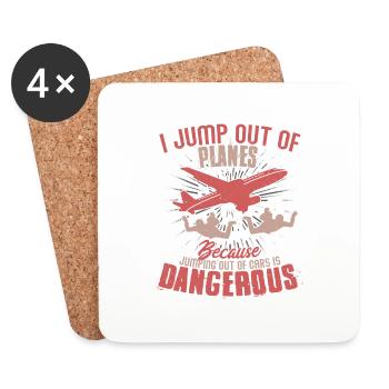 I Jump Out Of Planes Skydiver Parachute - Untersetzer (4er-Set) - Weiß - Vorne