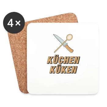 KÜCHEN KÜKEN - Untersetzer (4er-Set) - Weiß - Vorne
