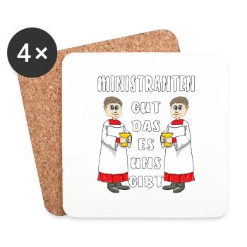 MINISTRANTEN GUT DAS ES UNS GIBT - Untersetzer (4er-Set) - Weiß - Vorne