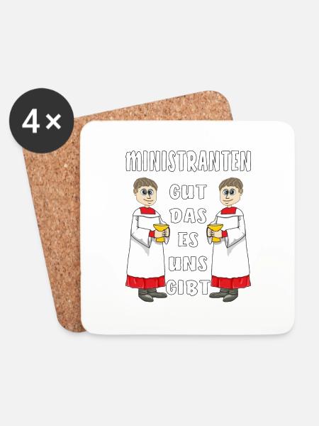 MINISTRANTEN GUT DAS ES UNS GIBT - Untersetzer (4er-Set) - Weiß