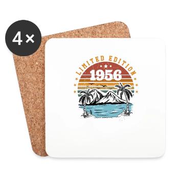 1956 Vintage Retro Birthday Gift Born in 1956 - Coasters (set of 4) - white - Front