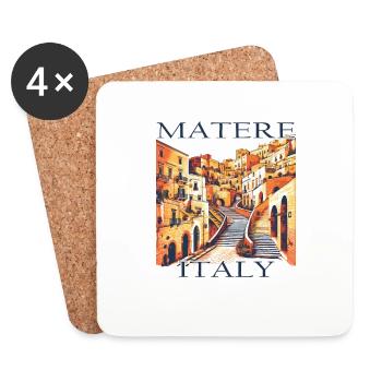 Matera, Italien - Historische Architektur im - Untersetzer (4er-Set) - Weiß - Vorne